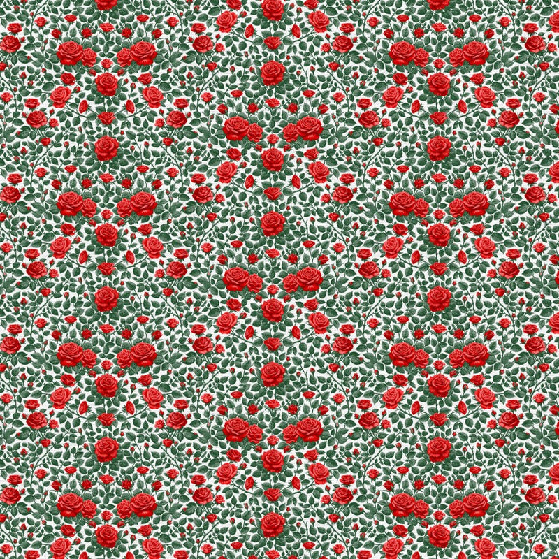 Red Roses Are Red Rose Trellis Cotton Wideback 118"  Fabric Per Yard