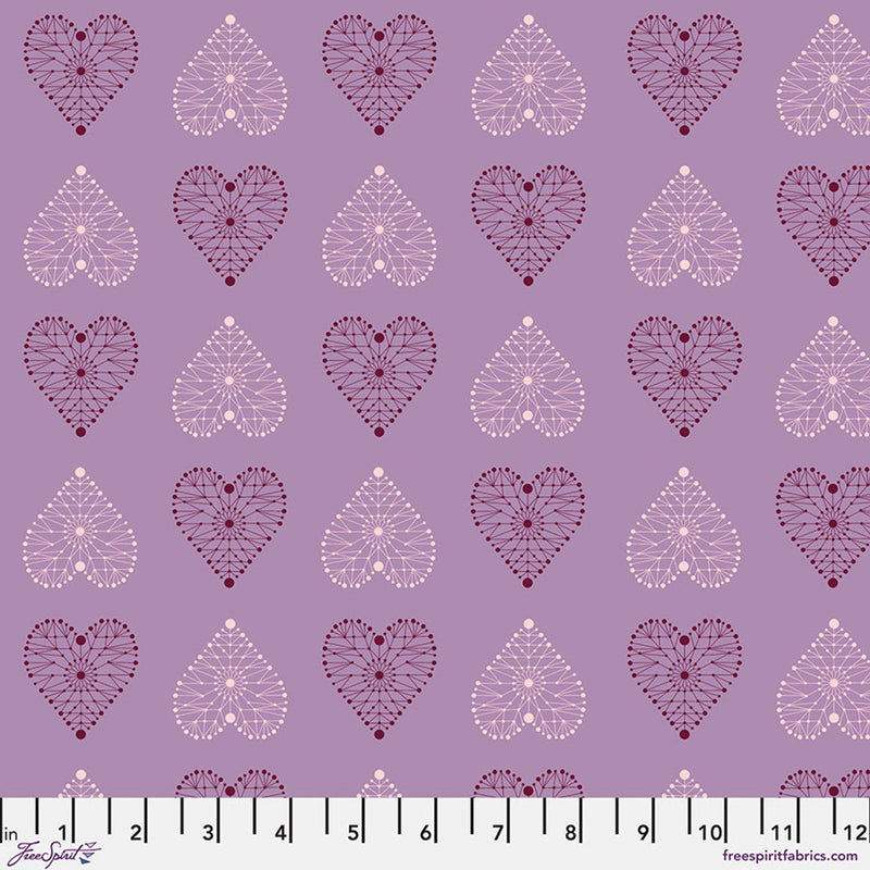 Enrapture by Giucy Giuce Amour - Amethyst Cotton 44"/45" Fabric Per Yard