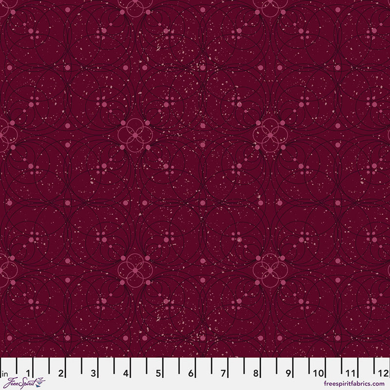 Enrapture by Giucy Giuce Flourish - Garnet Cotton 44"/45" Fabric Per Yard