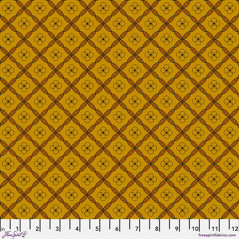 Enrapture by Giucy Giuce Tiles - Carnelian Cotton 44"/45" Fabric Per Yard