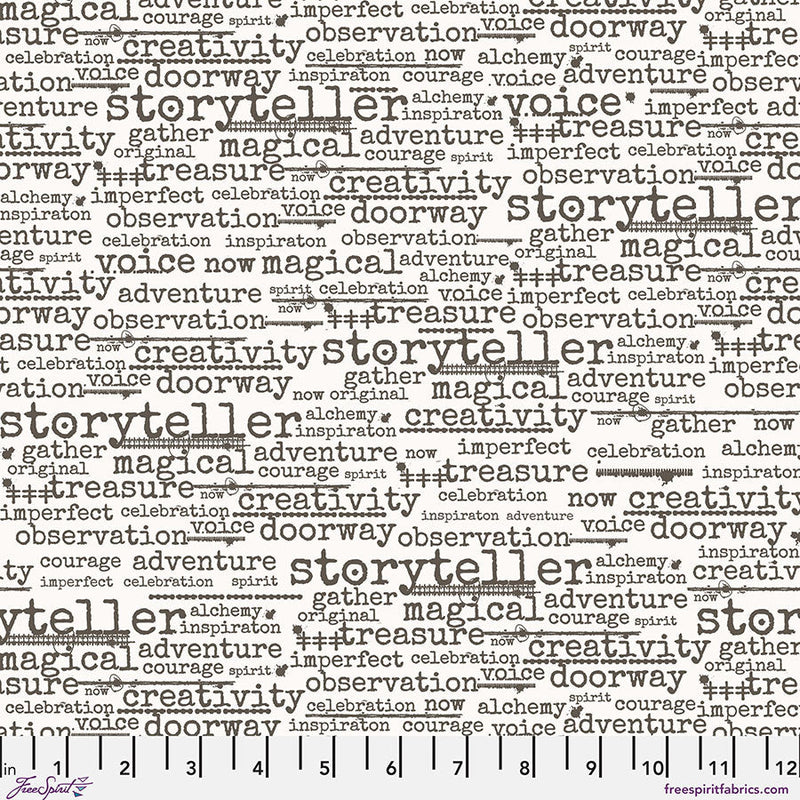 Wordster Paper Stamped Cotton 44"/45" Fabric Per Yard