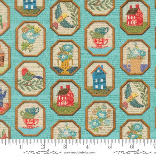 Paper Hamlet Sky Frames Cotton 44"/45" Fabric Per Yard