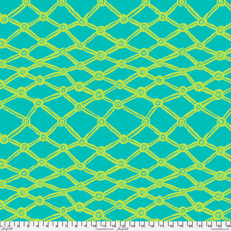 Kaffe Fassett Collective Aqua Nets 108" Cotton Wideback Fabric Per Yard