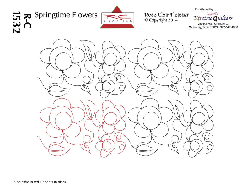1532 Springtime Flowers Pantograph by Rose-Clair Fletcher