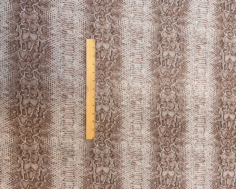4 1/4 YD PC-Beige-Ivory Snake Print Silk Chiffon Designer Remnant Fabric