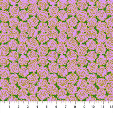 Rosette Lilac Yesterday Cotton 44"/45" Fabric Per Yard