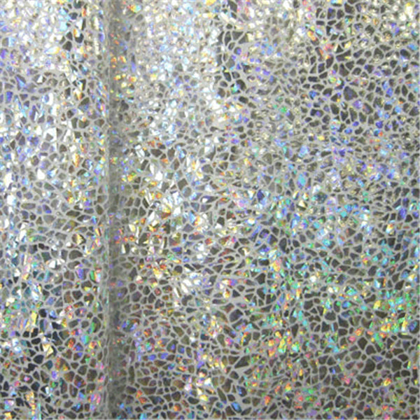 White/Silver Hologram Spandex Bolt Fabric