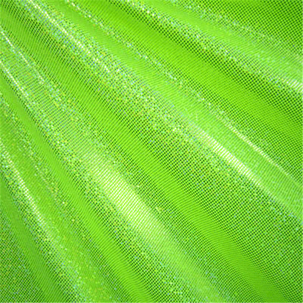 Silver/Lime Hologram Dot Bolt Fabric