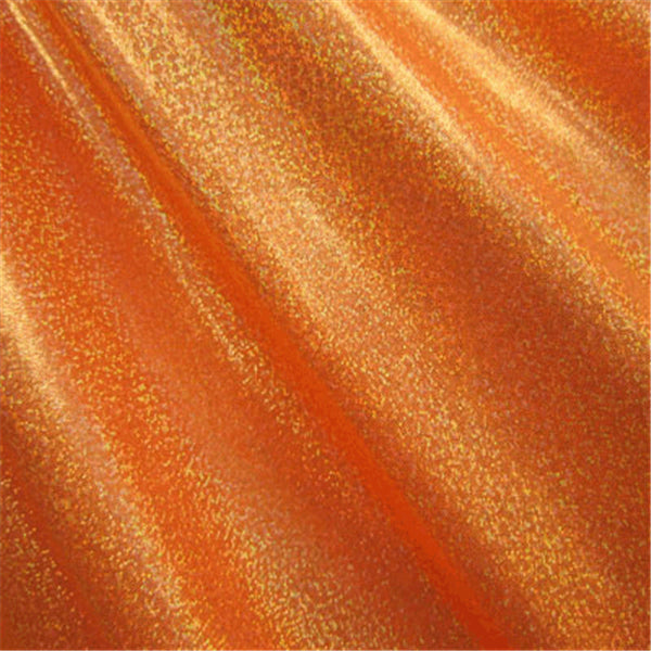 Gold/Neon Orange Hologram Mini Dot Bolt Fabric