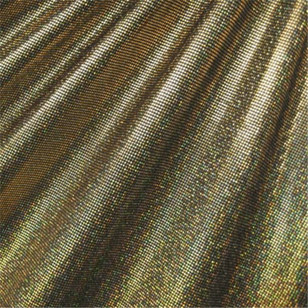 Black/Gold Hologram Dot Bolt Fabric