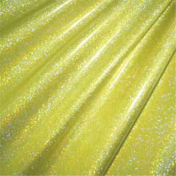 Silver/Yellow Hologram Mini Dot Bolt Fabric
