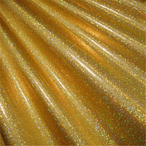 Gold/Gold Hologram Mini Dot Bolt Fabric