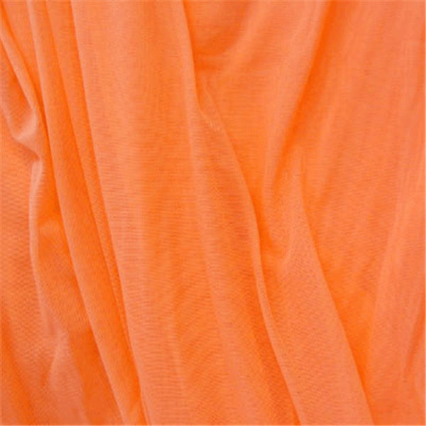 Neon Orange Stretch Mesh Bolt Fabric
