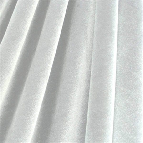 White Stretch Velvet Bolt Fabric