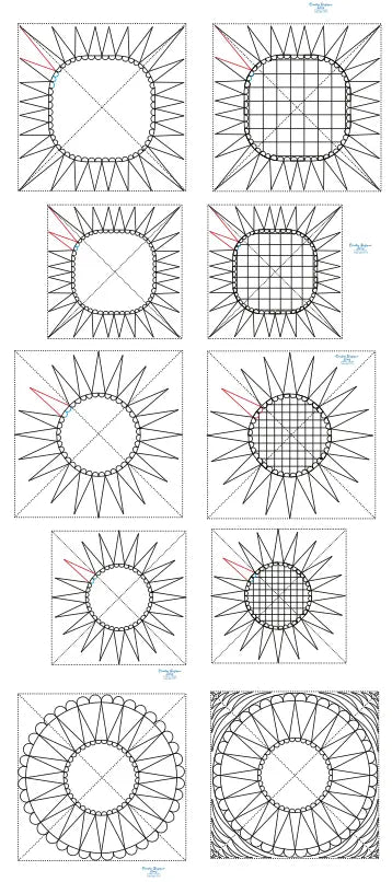 282 Heart and Pineapple Blocks B Pantograph by Linda V. Taylor