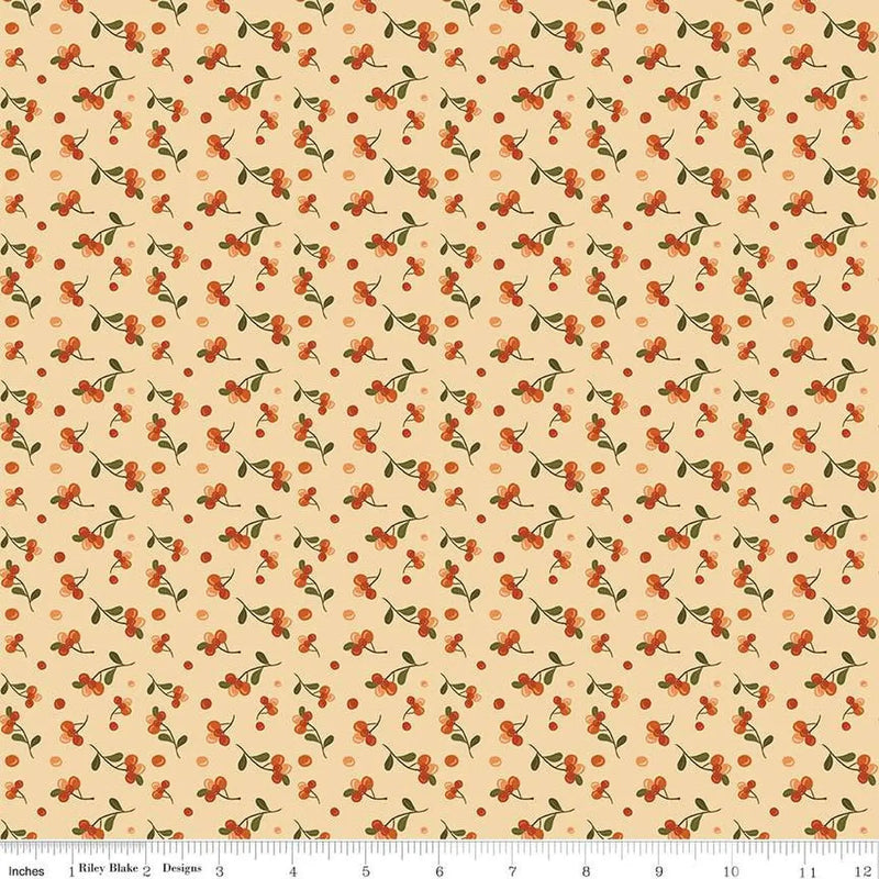 The Awe of Autumn Bittersweet Latte 43"/44" Fabric Per Yard