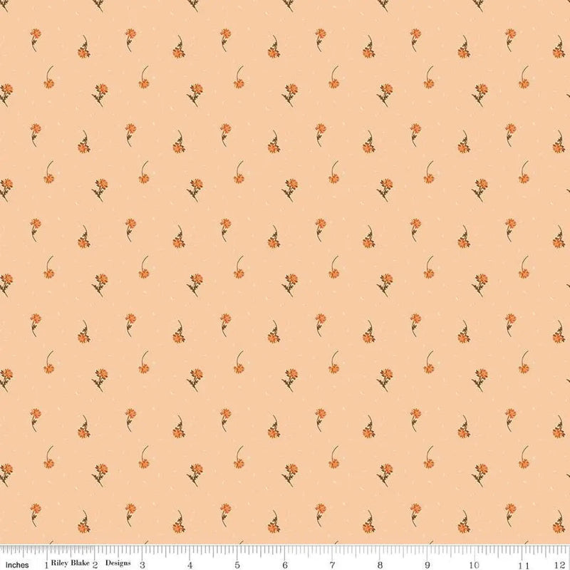 The Awe of Autumn Flower Toss Blush 43"/44" Fabric Per Yard