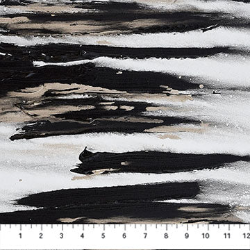 Transcendence Black & White Paint Stripes Cotton 44"/45" Fabric Per Yard