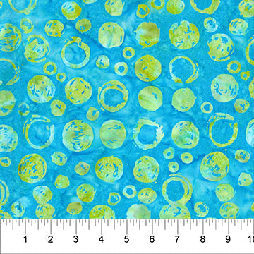 Turquoise Bubble Celebration Cotton 44”/45” Fabric Per Yard