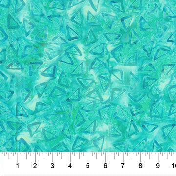 Turquoise Scattered Triangle Celebration Cotton 44”/45” Fabric Per Yard