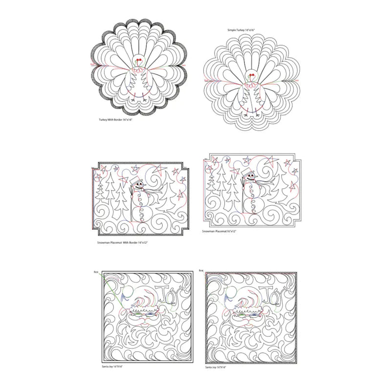 271 Holiday Placemats B Pantograph by Linda V. Taylor