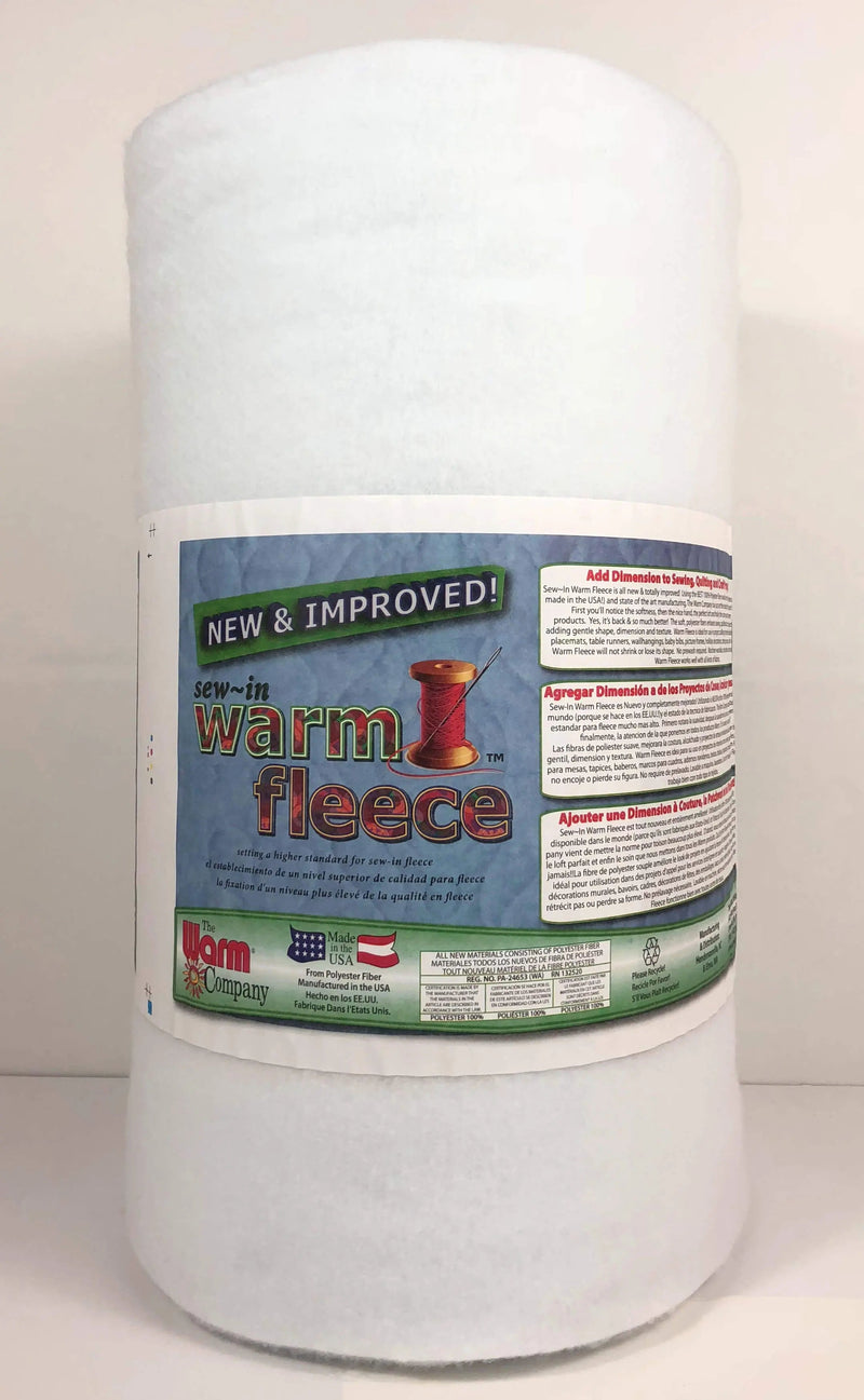 Warm Fleece Sew-In 45" x 20 YD Batting - Soft Fleece Batting for Quilting