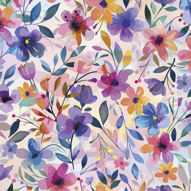 Digital Cuddle Multi Painted Petals 58" - 60" Fabric per yard