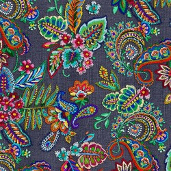 Woven Memories Charcoal Cotton 44"/45" Fabric Per Yard