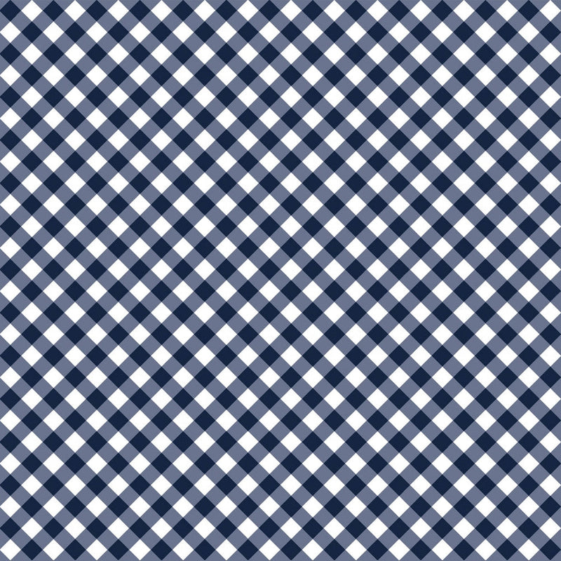 Barely Basics Gingham Quilting Cuddle Navy Fabric Per Yard