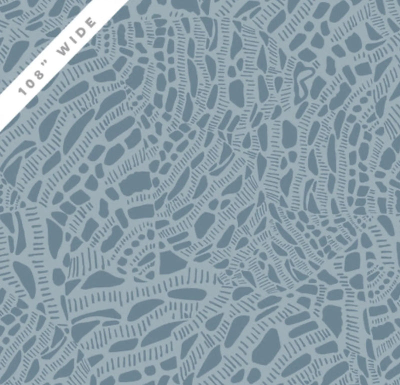 Blue Seashell Serenade Cotton Wideback Fabric per yard